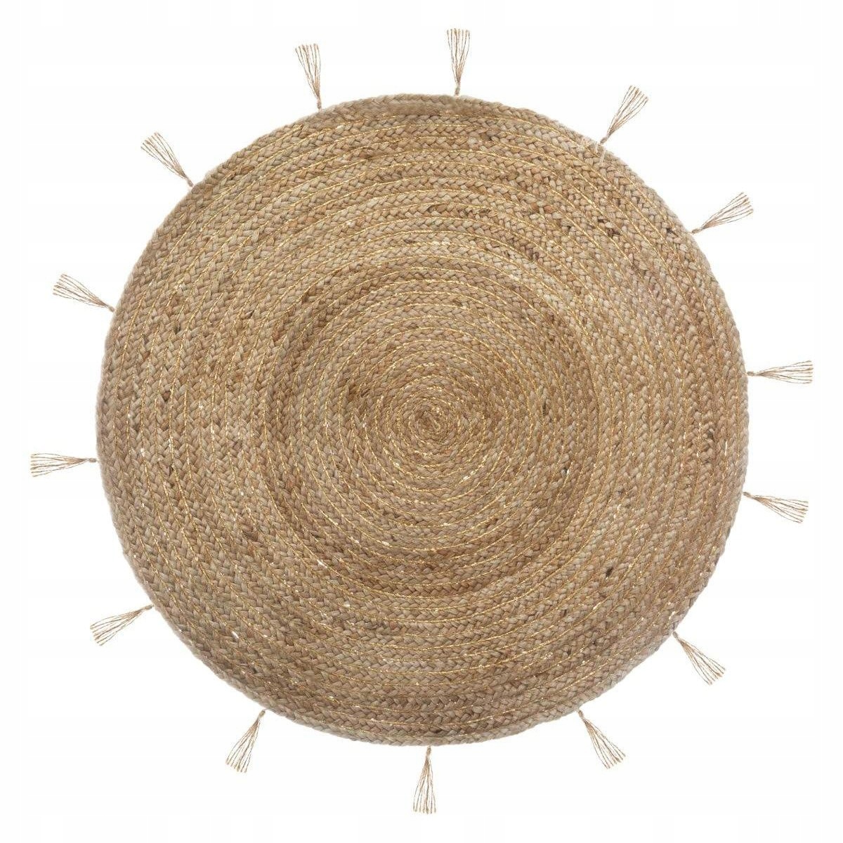 

Dywan Okrągły Z Juty Etno Frędzle Boho Styl 80 cm
