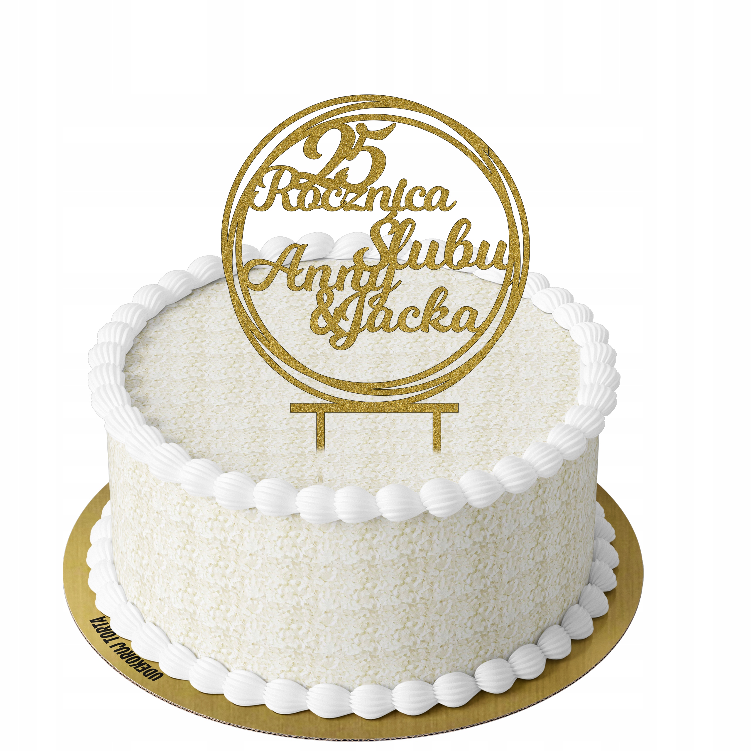 

Topper brokatowy Na Tort rocznica ślubu
