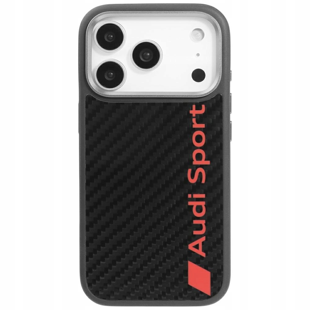 Pouzdro pro iPhone 17 Pro Audi R8 MagSafe zadní kryt černé karbonové pouzdro
