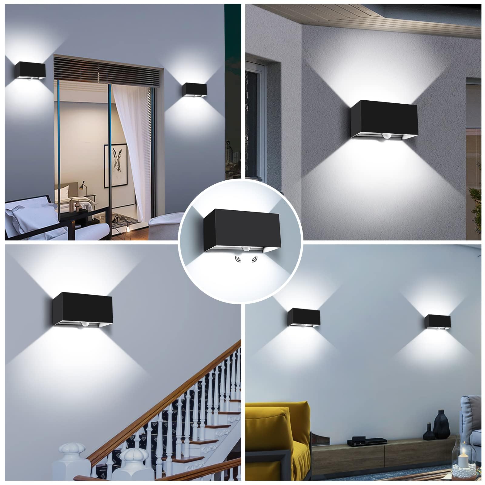 KINGWEN 4 Szt 20W LED Lampa Zewnętrzna z Czujnikiem Ruchu 6000K IP65 — miniatura 6