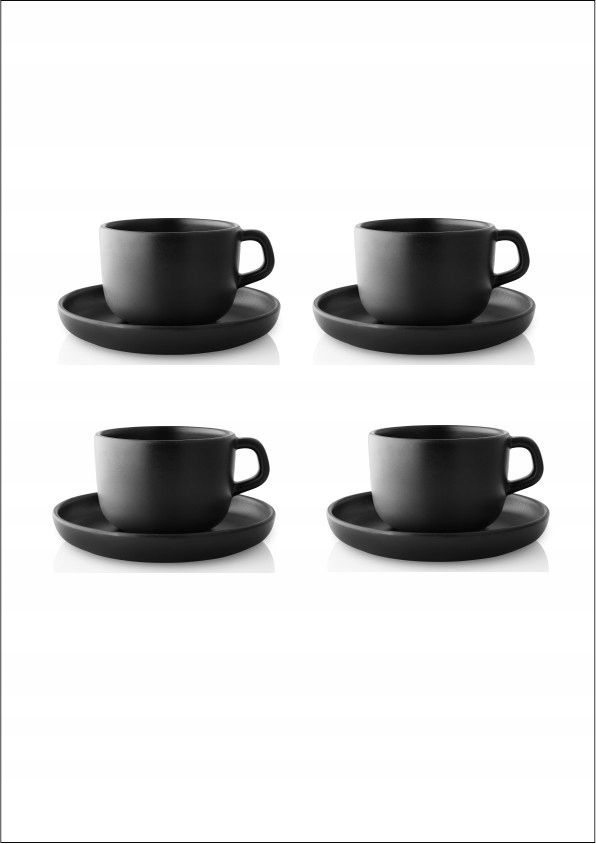 Sada šálok s podšálkou Nordic Kitchen, čierna, Eva Solo