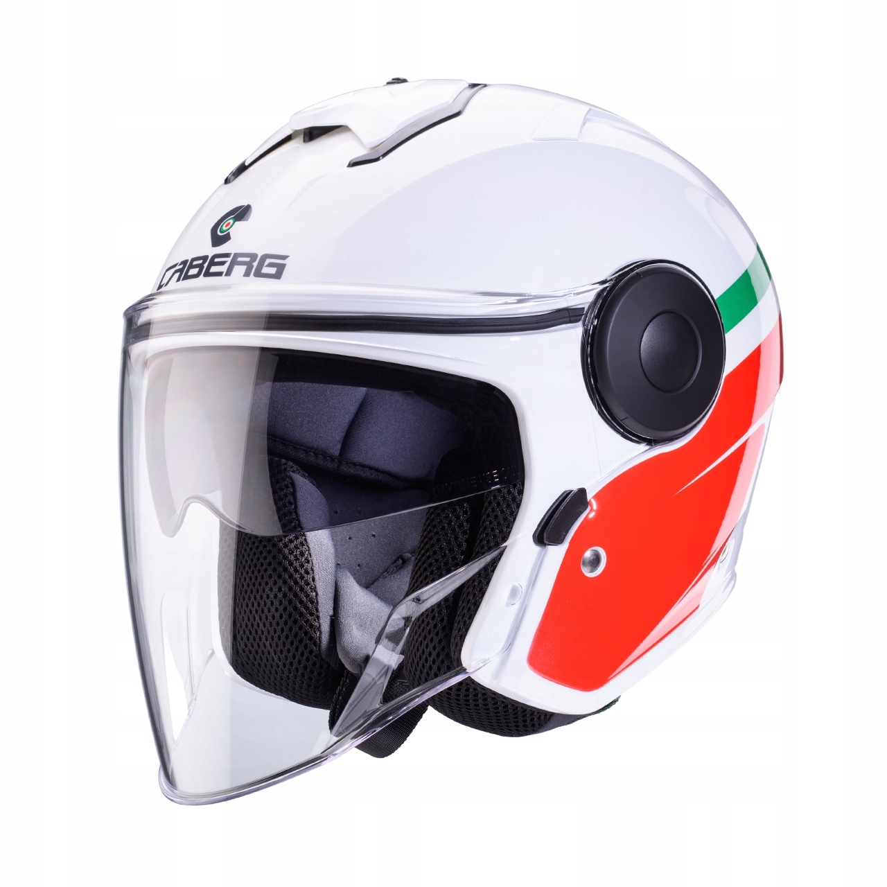 Caberg Otvorená Prilba Jet S Blendou Model Soho Zephyr Farba Biela/zelená/čer