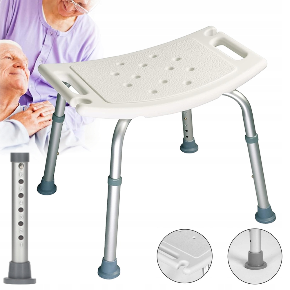 Taboret Krzesło Siedzisko Prysznicowe Stołek Wanny Regulowany Wodoodporny