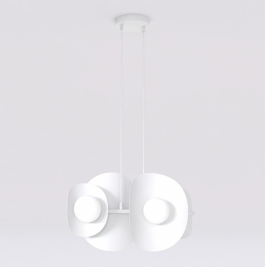 Závesná lampa Elementi 4 v elegantnej bielej farbe