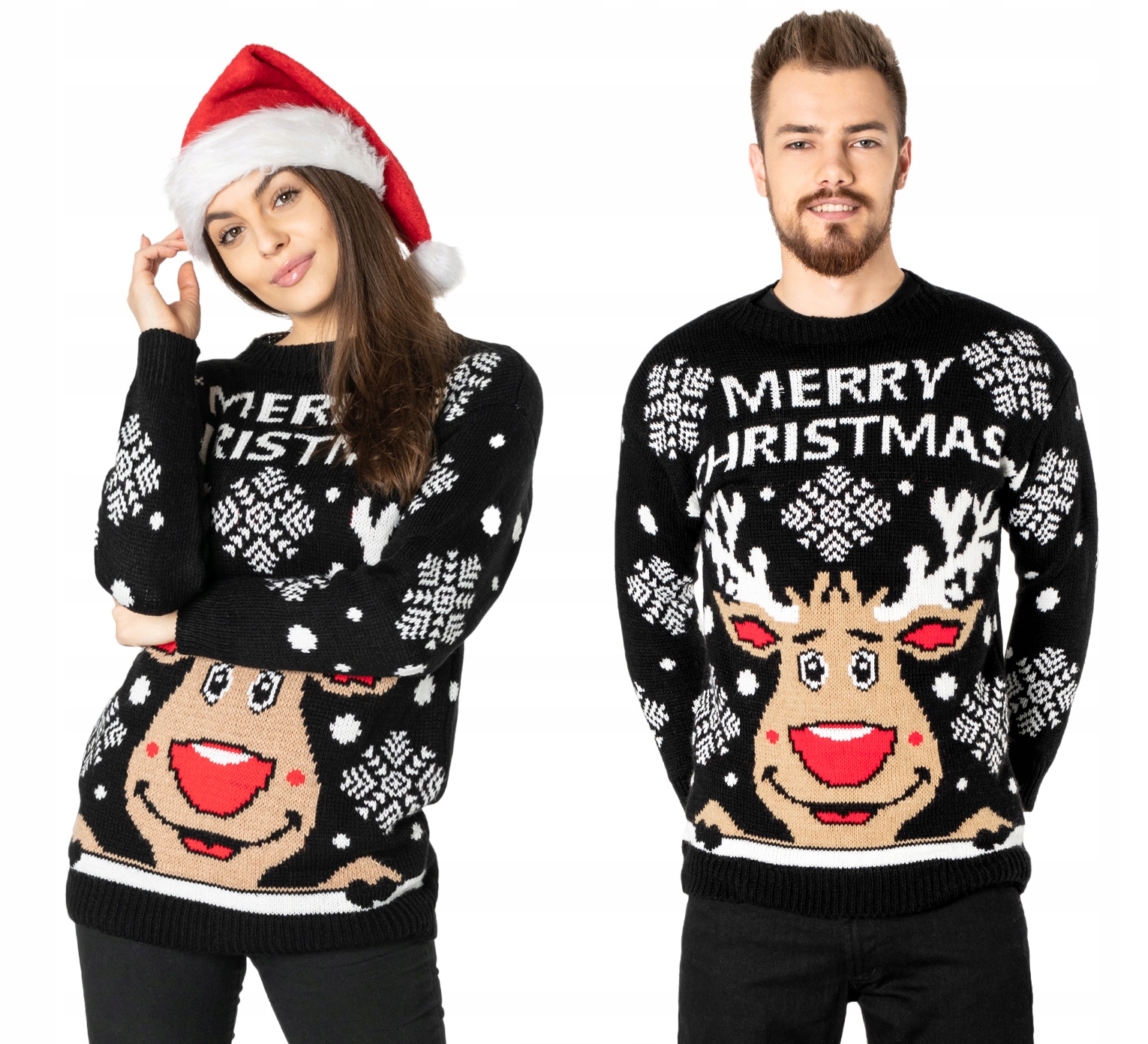 2 Vánoční svetry Svetr na Vánoce pro páry Rodina Merry Christmas 956/03