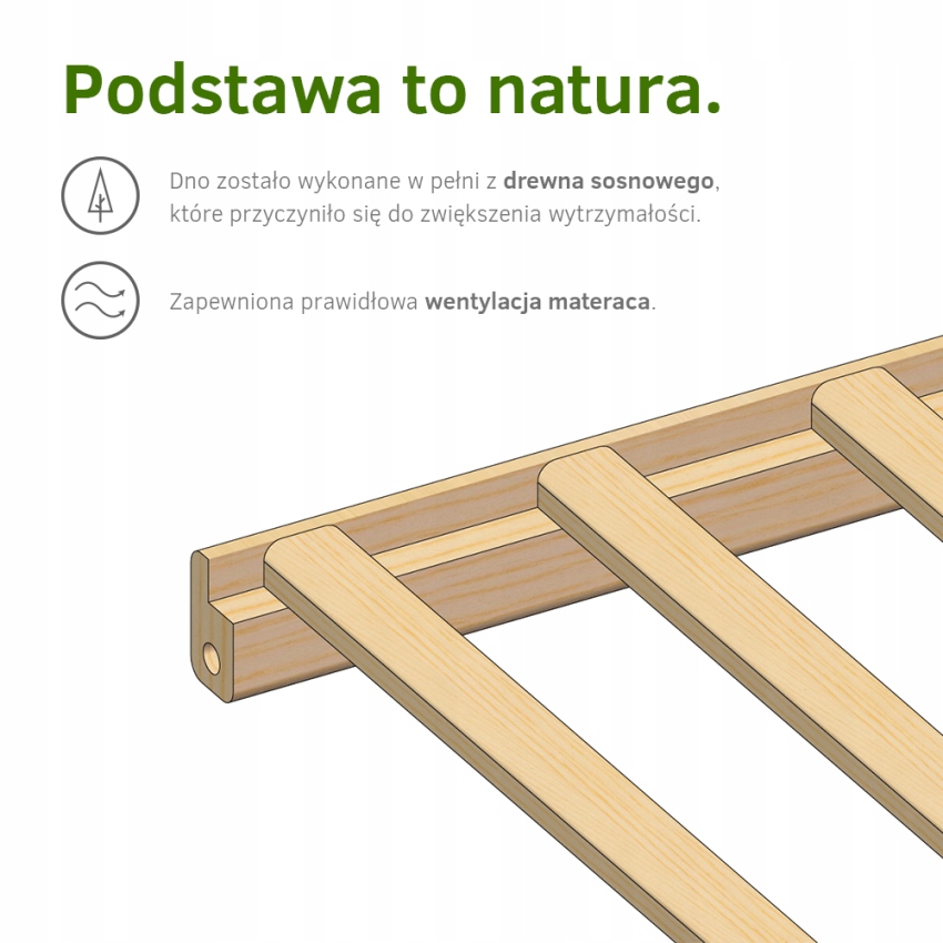KLUPŚ ŁÓŻECZKO 120X60 IWO Z SZUFLADĄ BIAŁE-SOSNA Szerokość 60 cm