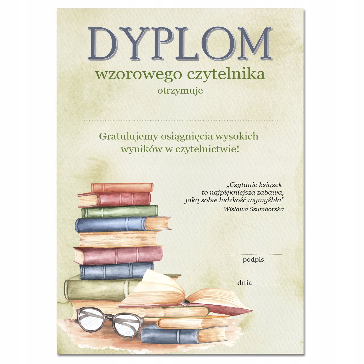 

Dyplom Wzorowego Czytelnika wyniki w czytelnictwie