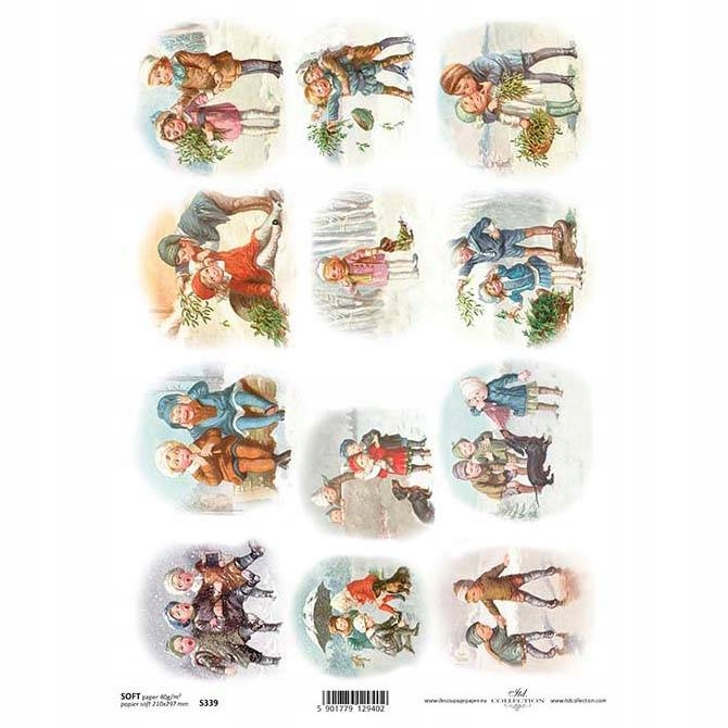 Papier decoupage A4 Soft ITD-S339 zima, dzieci