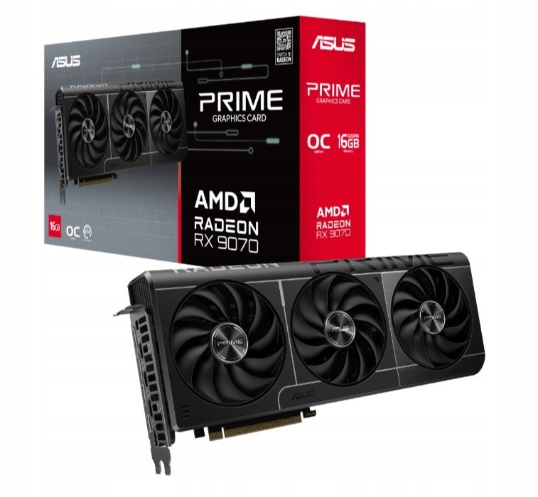 Asus Grafická karta Rx 9070 Prime Oc 16GB GDDR6 256bit Dp/hdmi