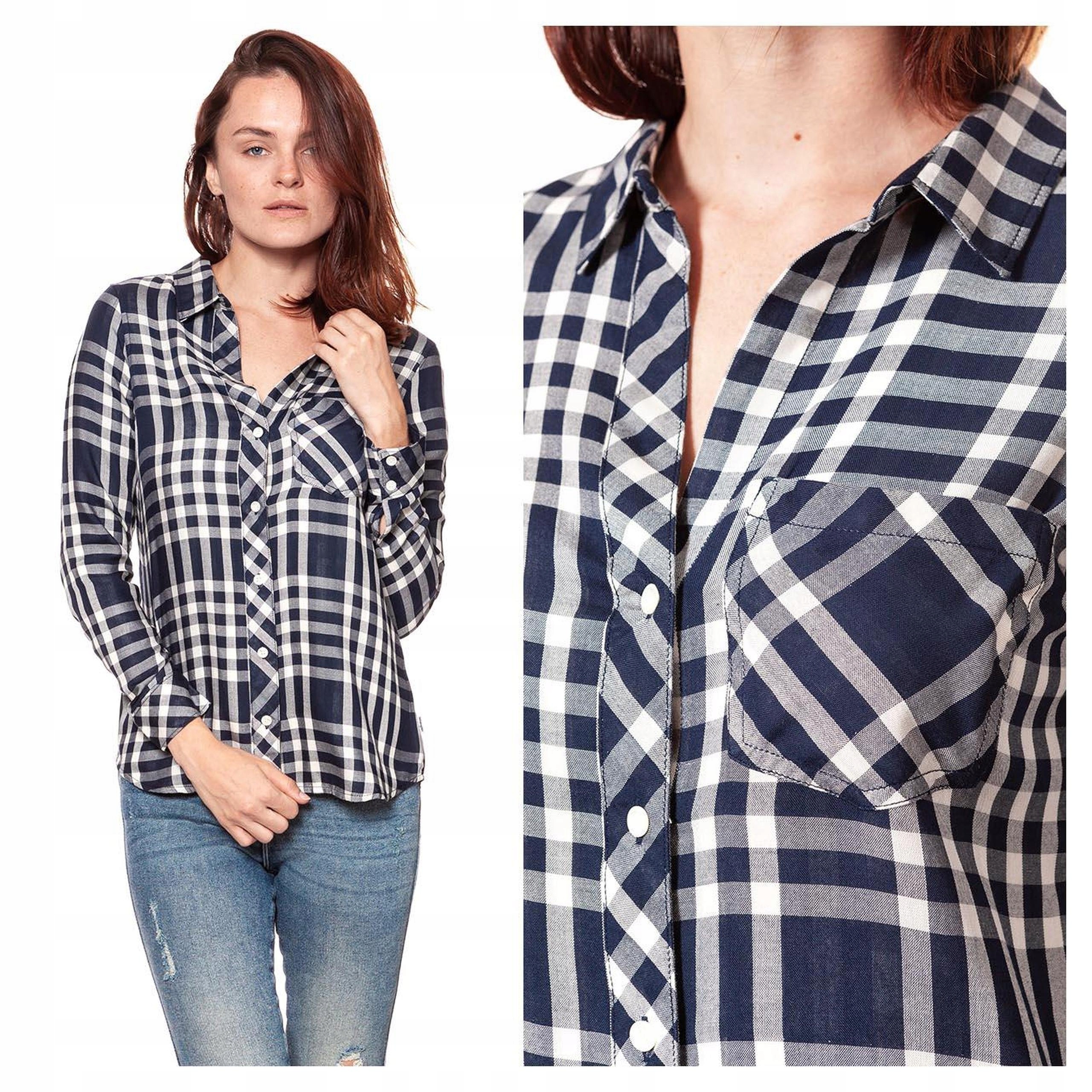 Dámská Košile Wrangler Fluid Shirt Dlouhý Rukáv Kostkovaný