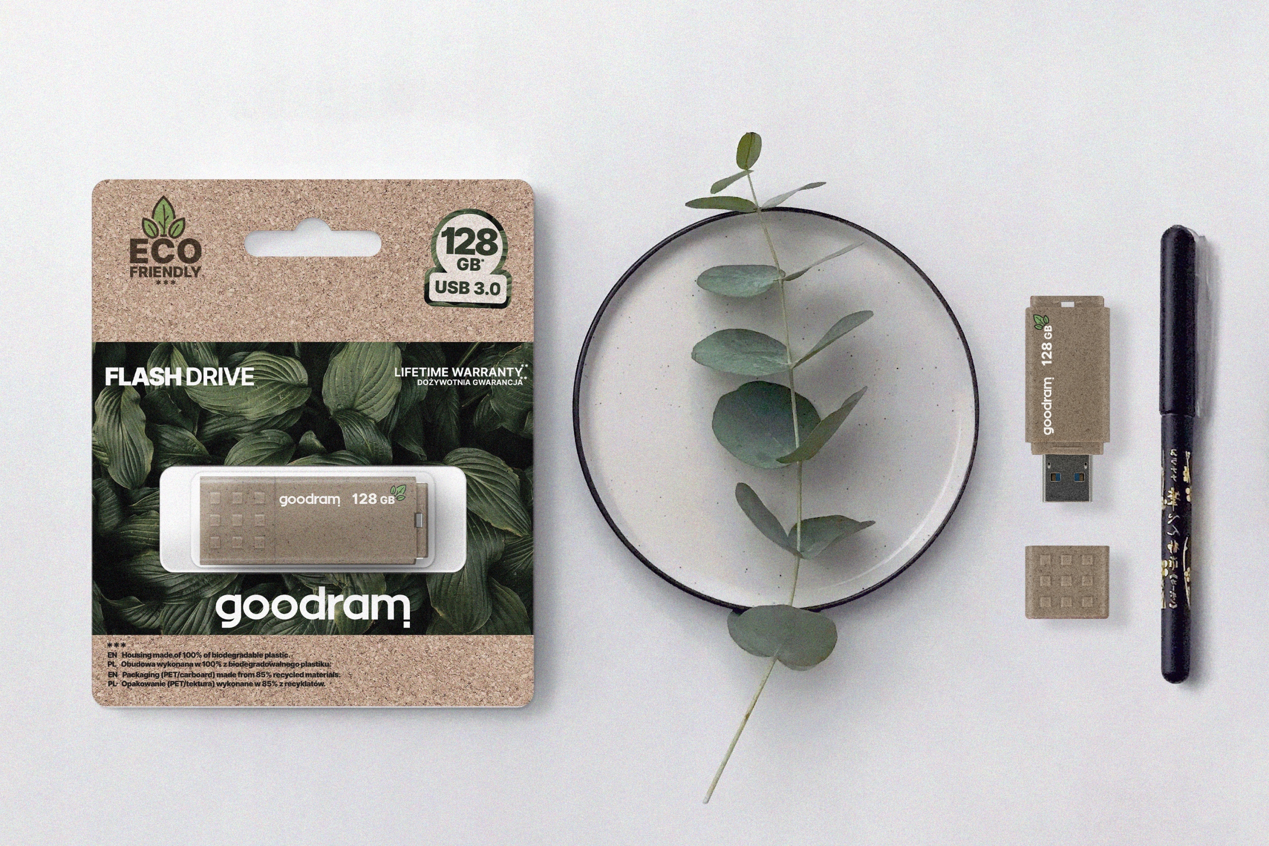 Pendrive GOODRAM 128GB UME3 ECO FRIENDLY USB 3.2 Maksymalna prędkość odczytu 60 MB/s