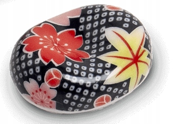 Podstawka pod pałeczki czarna z kwiatami 1 szt