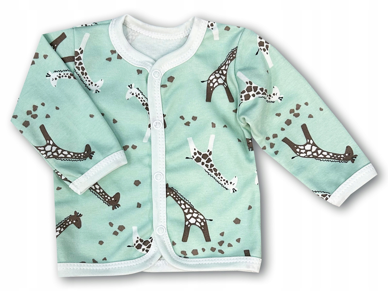 KAFTAN kaftanik 50 KOSZULKA bluzka rozpinana dla wcześniaka w ŻYRAFKI
