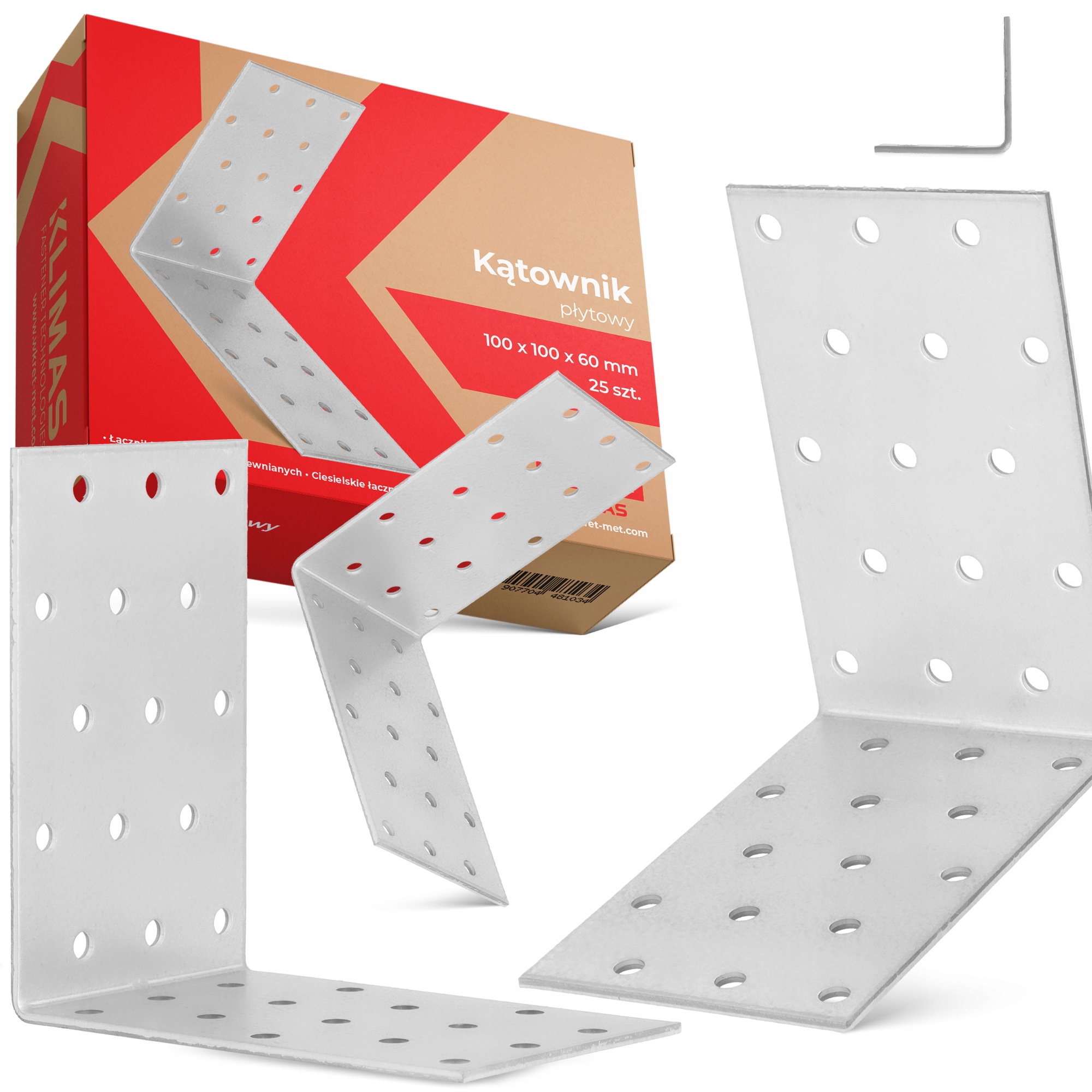 25x Tesařský Úhelník Ocelový Deskový 100x100x60 Úhlový Spojovač Stolar 1K