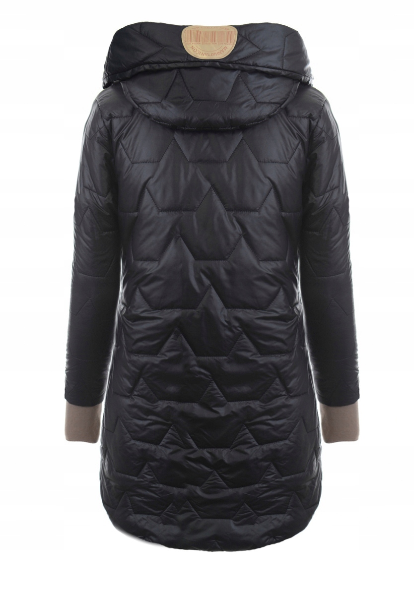 LEKKA PIKOWANA PRZEJŚCIOWA WIOSENNA KURTKA DAMSKA Z KAPTUREM S Długość do połowy uda