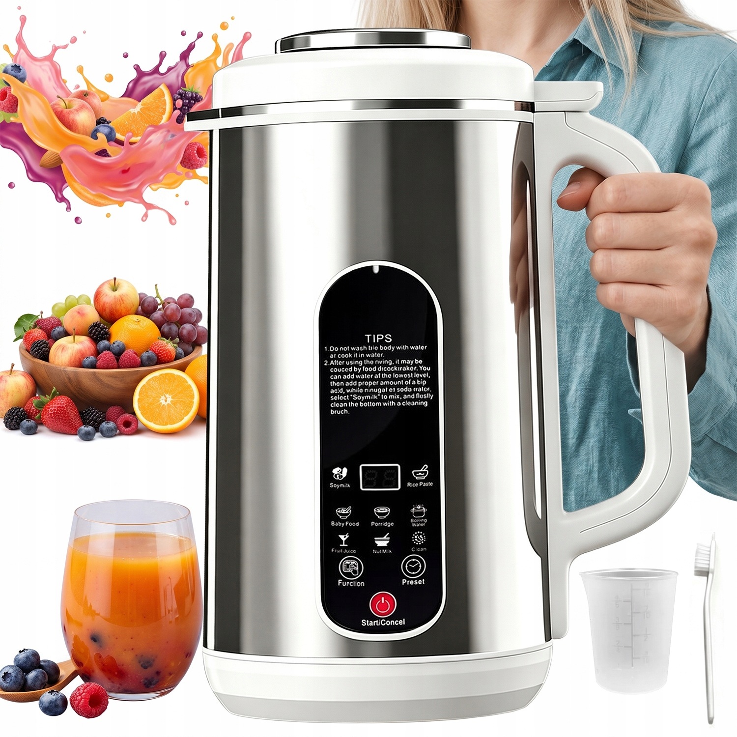 Stroj Na Výrobu Rostlinného Mléka 800W Mixování Ohřev 1200 ML