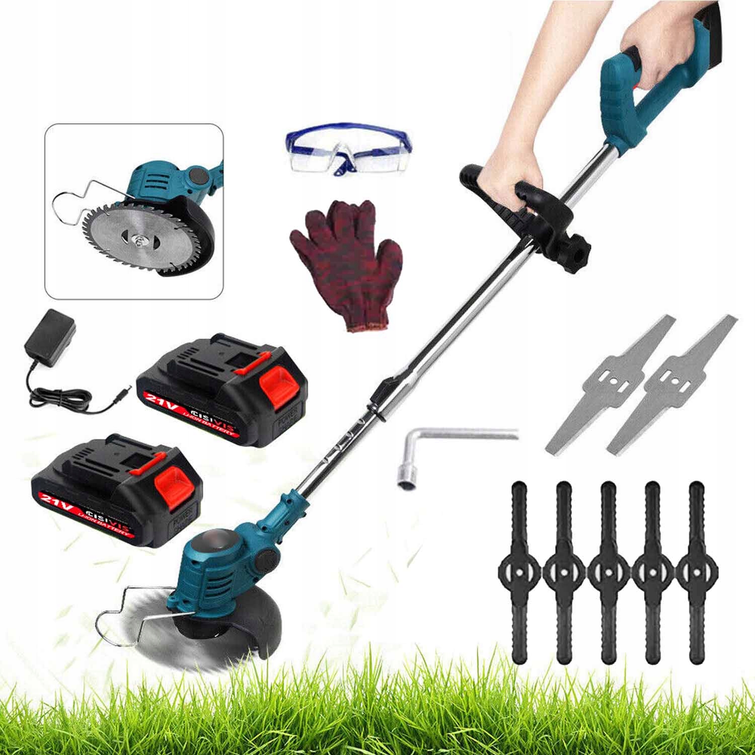 Aku Vyžínač Křovinořez Zahradní Sekačka Na Trávy 2XAKU Sada