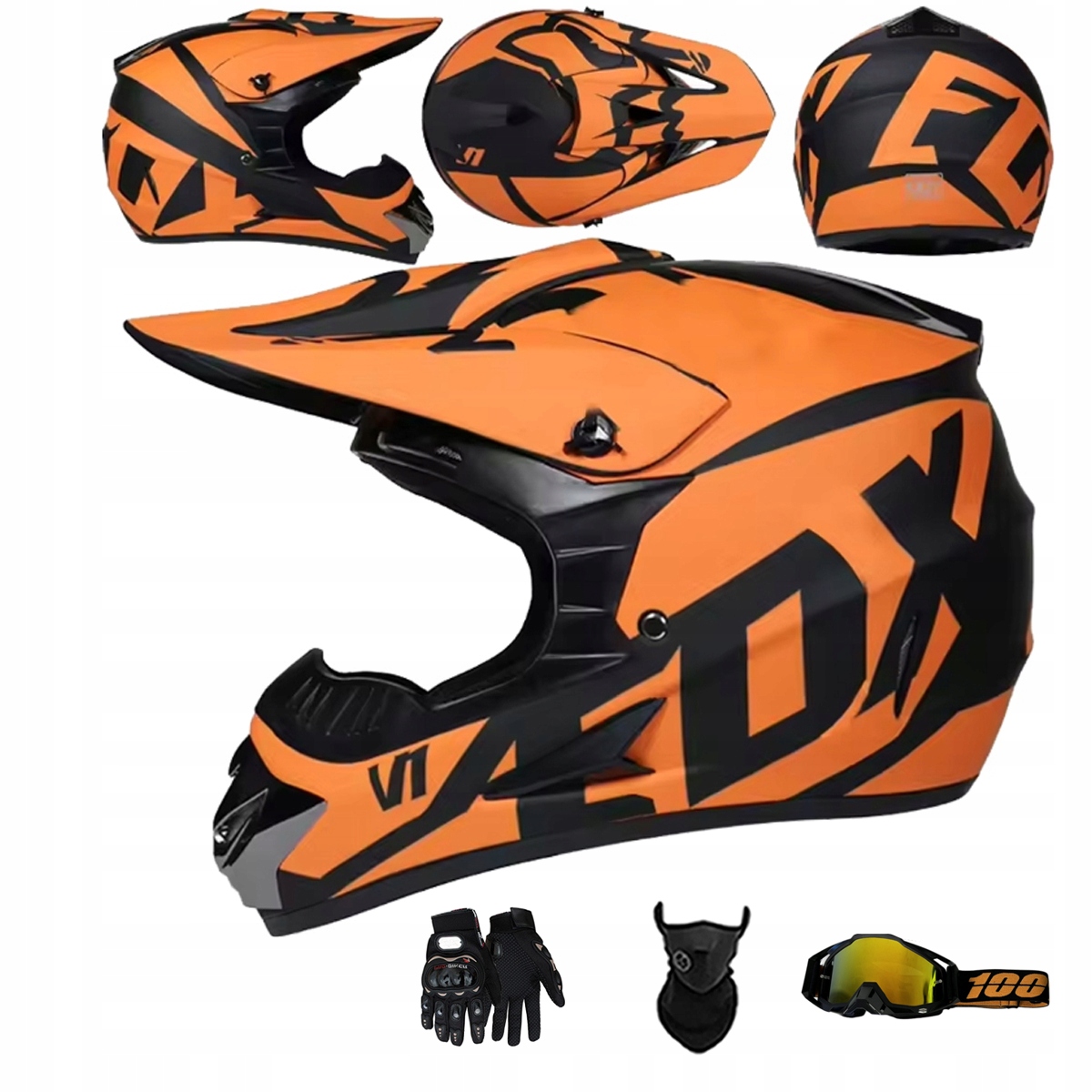 Motocyklová Přilba Lehká Enduro Quada Brýle Rukavice Maska S