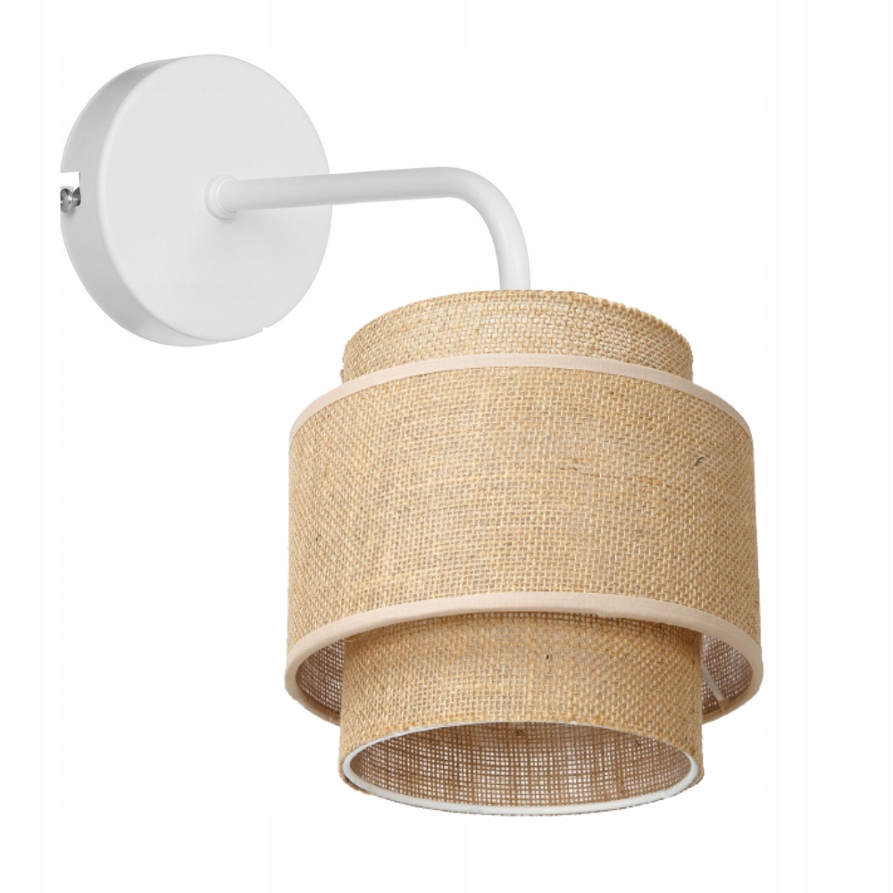 Lampa Ścienna Kinkiet Boho Juta Warstwowy Abażur