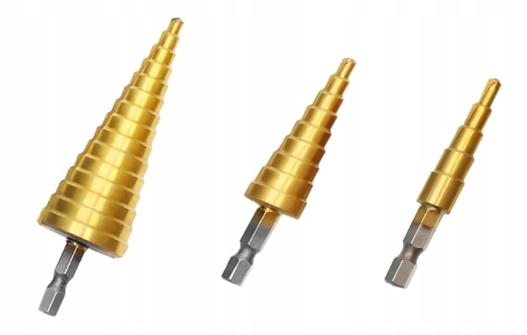 

Wiertło stożkowe od 4mm do 32mm zestaw 3 sztuk