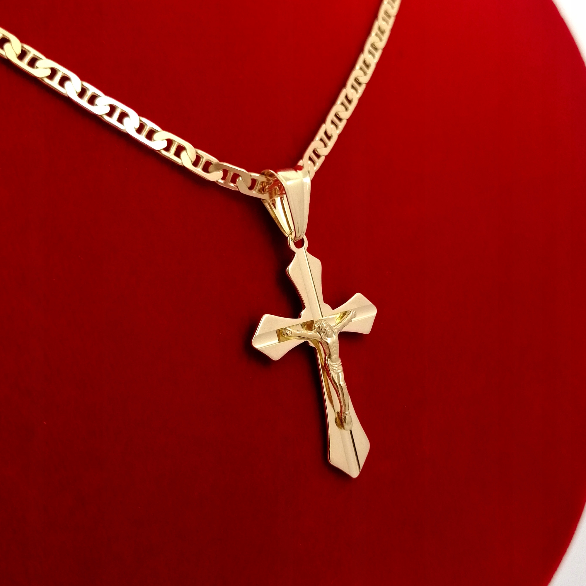 ZŁOTY NASZYJNIK Z KRZYŻYKIEM DLA CHŁOPCA KOMUNIA Kod producenta Łańcuszek krzyżyk chrzest 585 Grawer 925