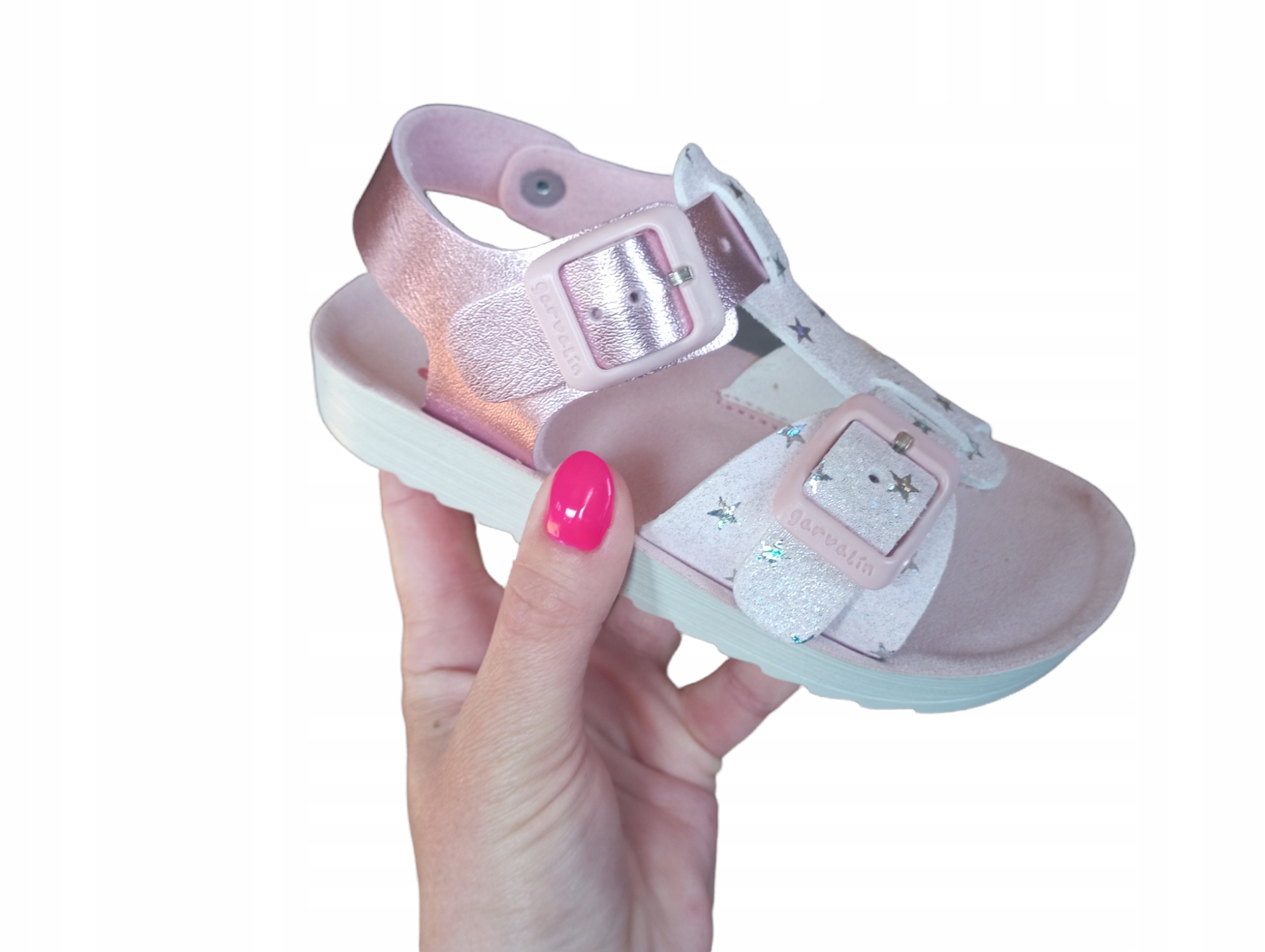 SANDAŁY BŁYSZCZĄCE PROFILOWANE LEKKIE GARVALIN 25