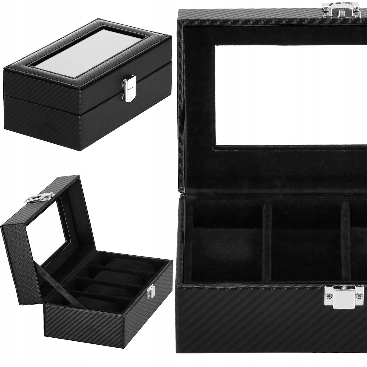 

Szkatułka Na Zegarki Etui 4szt Organizer Pudełko