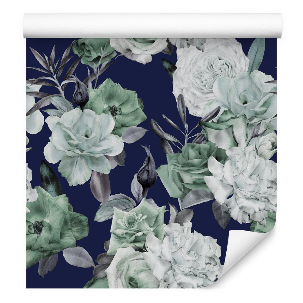 Tapeta do obývacího pokoje květiny růže pivoňky rostlinný vzor