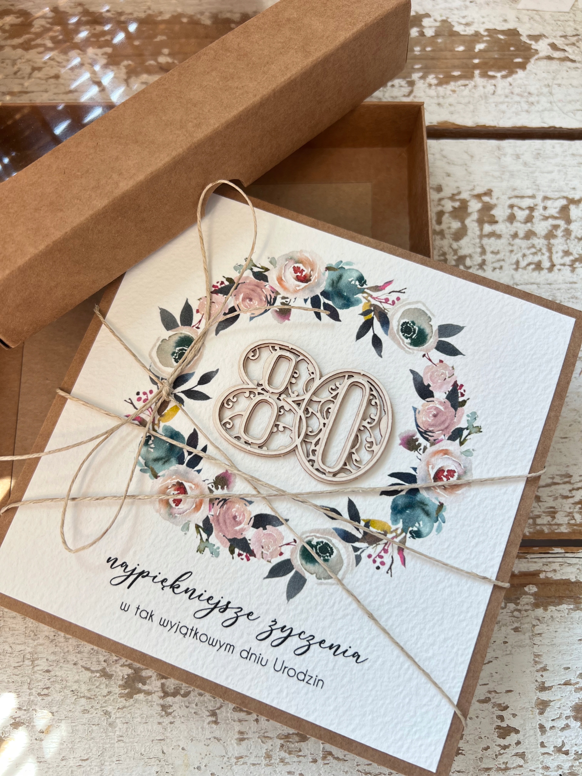 Ručně vyrobená přáníčka k 80. narozeninám, osmdesátka