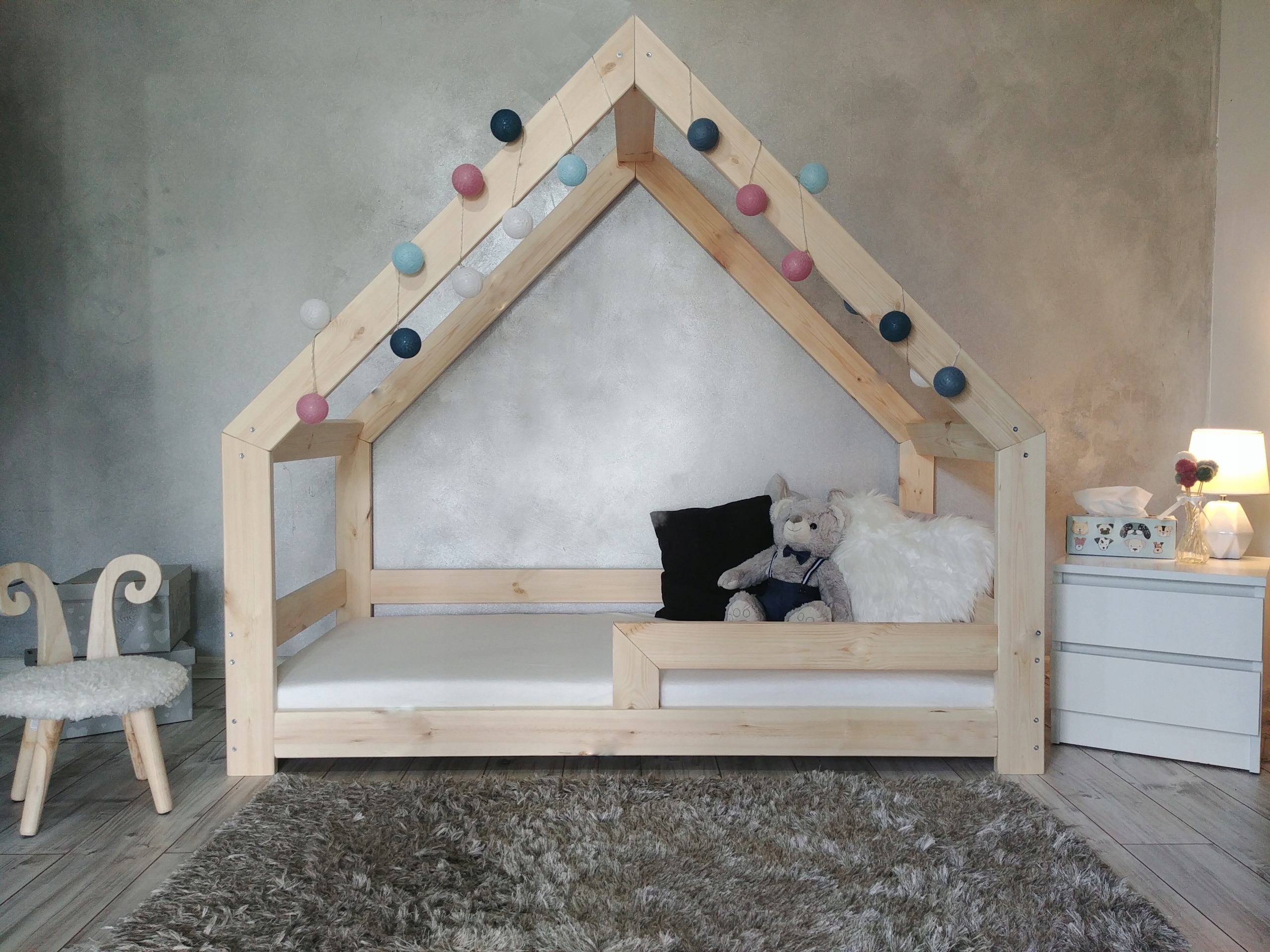 дитяче ліжко дерев'яне 160x80 + перила + стійка колекція немає