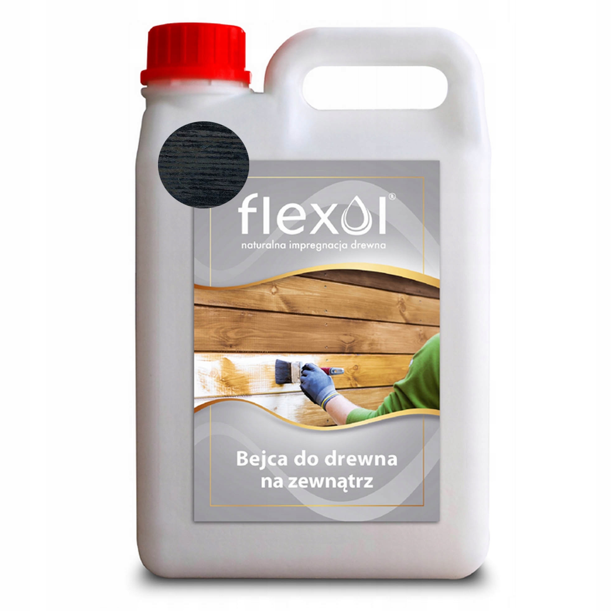 Bejca wodna czarna do drewna 2L zewnętrzna czerń Flexol