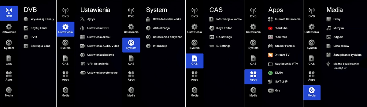 Dekoder satelitarny 4K Apebox sharing CCCAM EMU Kolor czarny