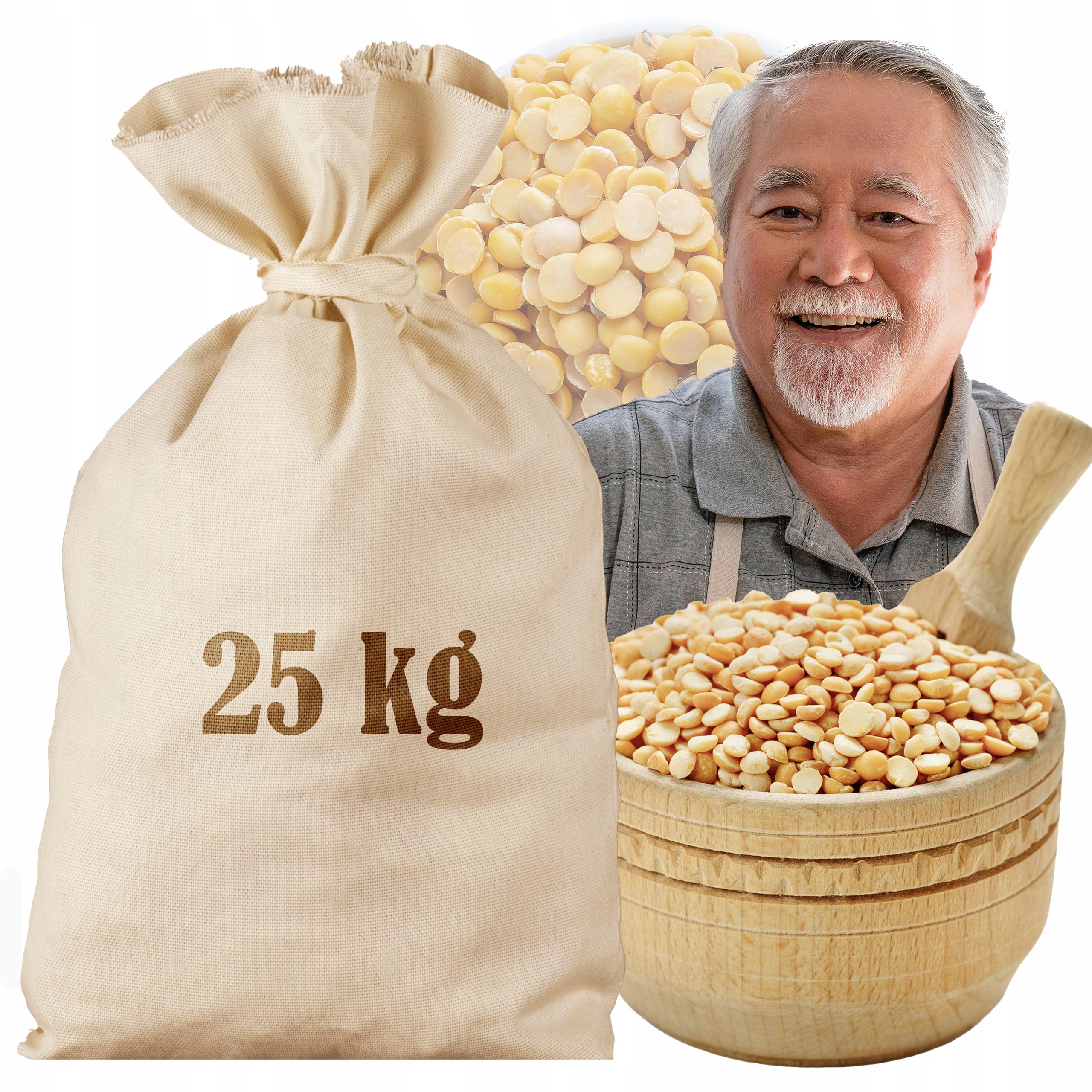 Hrách Žlutý Loupaný Půlky 25KG Sáček Velkoobchod