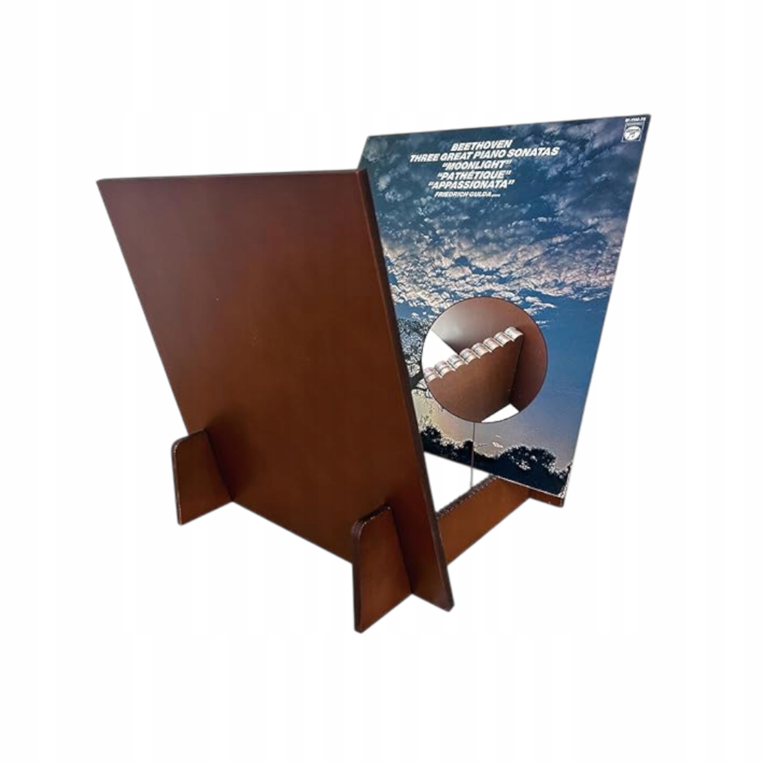 Stojak Na Płyty Winylowe Z Prawdziwego Drewna –Vintage Organizer 40–50 płyt