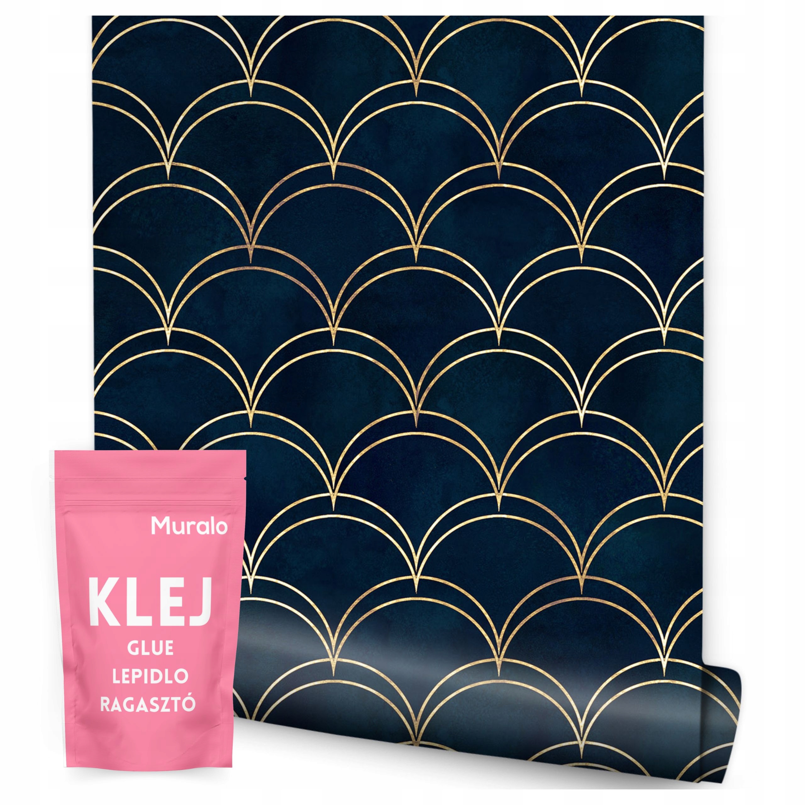 Tapeta V Roli Do Ložnice Obývacího Pokoje, Tmavě Modrá, Geometrický Vzor, Styl Glamour