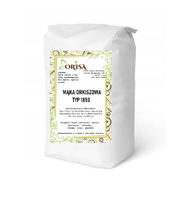 Mąka orkiszowa razowa typ 1850 25 Kg pełnoziarnista wypieki