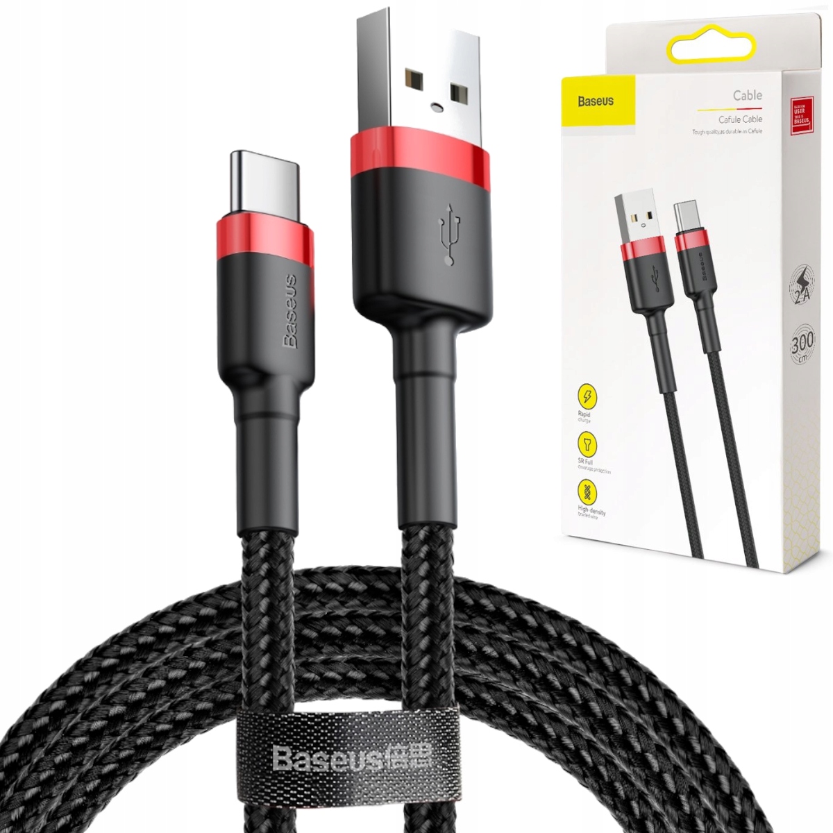 KABEL USB-C QC 3.0 WYTRZYMAŁY Przewód TYP-C 3M