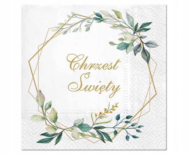 

Serwetki Chrzest Święty ramka 33x33cm 20 szt Boho