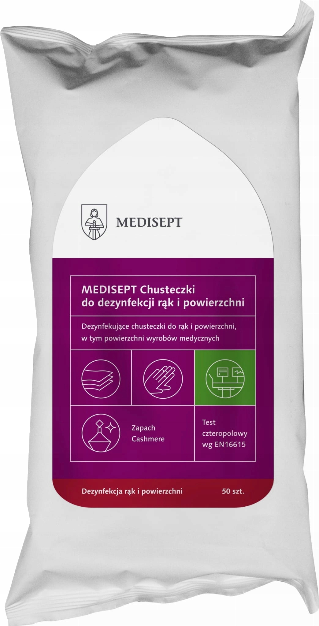 

Chusteczki dezynfekcja rąk i powierzchni 50szt.