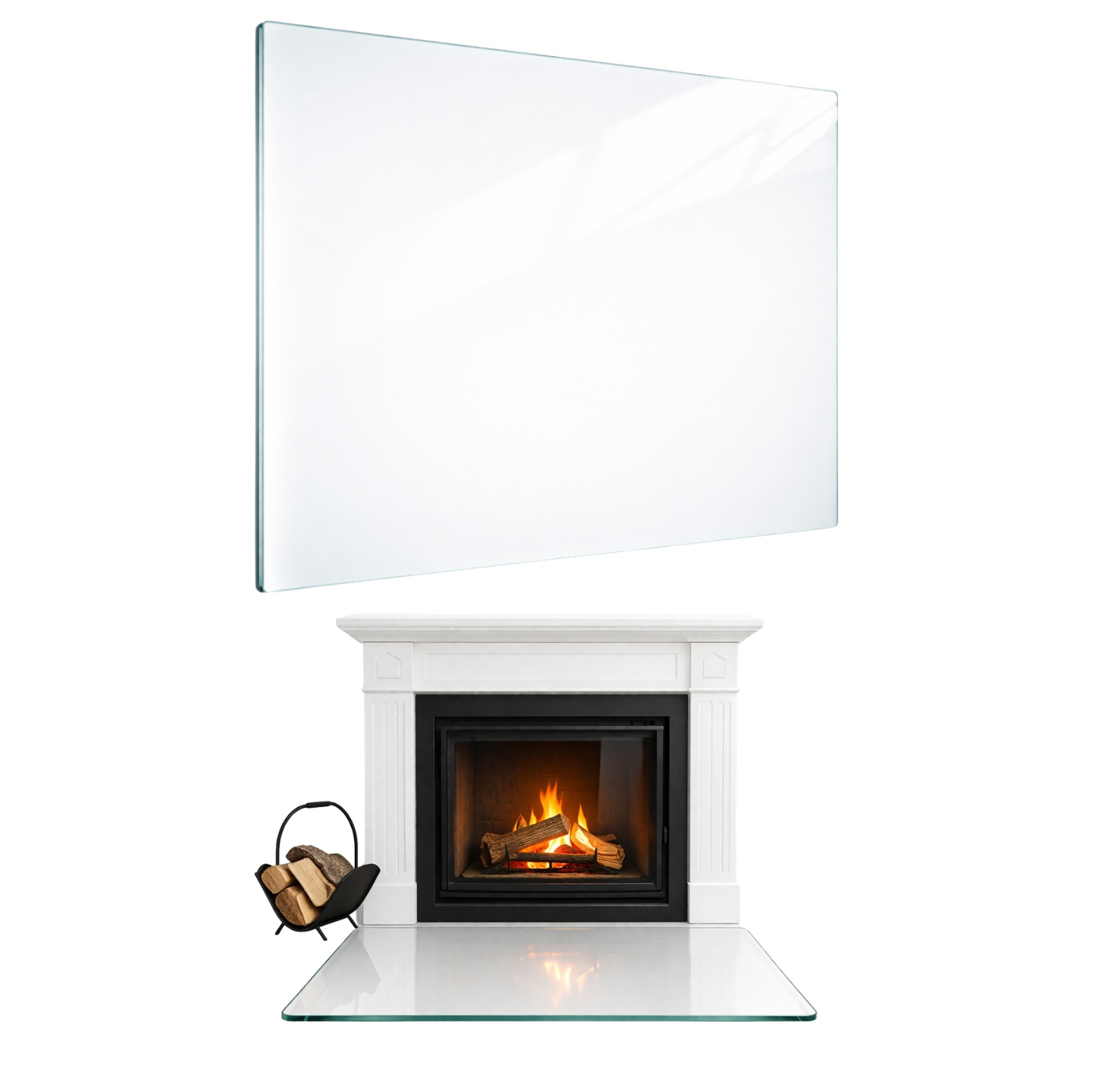 Tvrzené Sklo Krb Koza Základní Rozměr 50x52 Průhledné