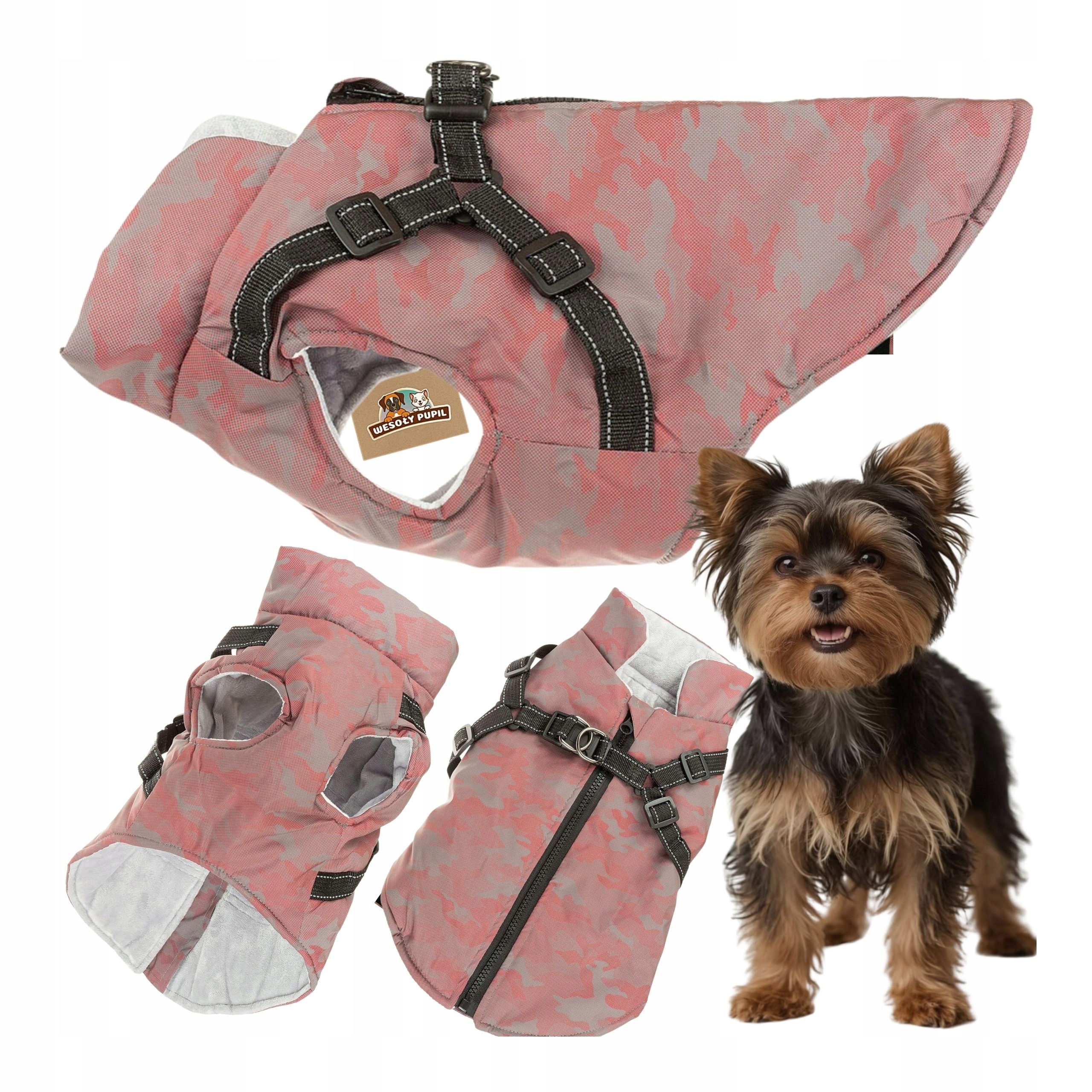 Levně Oblečení pro psa Odrazka s Ramenními Popruhy svítící ve tmě na fleecu S