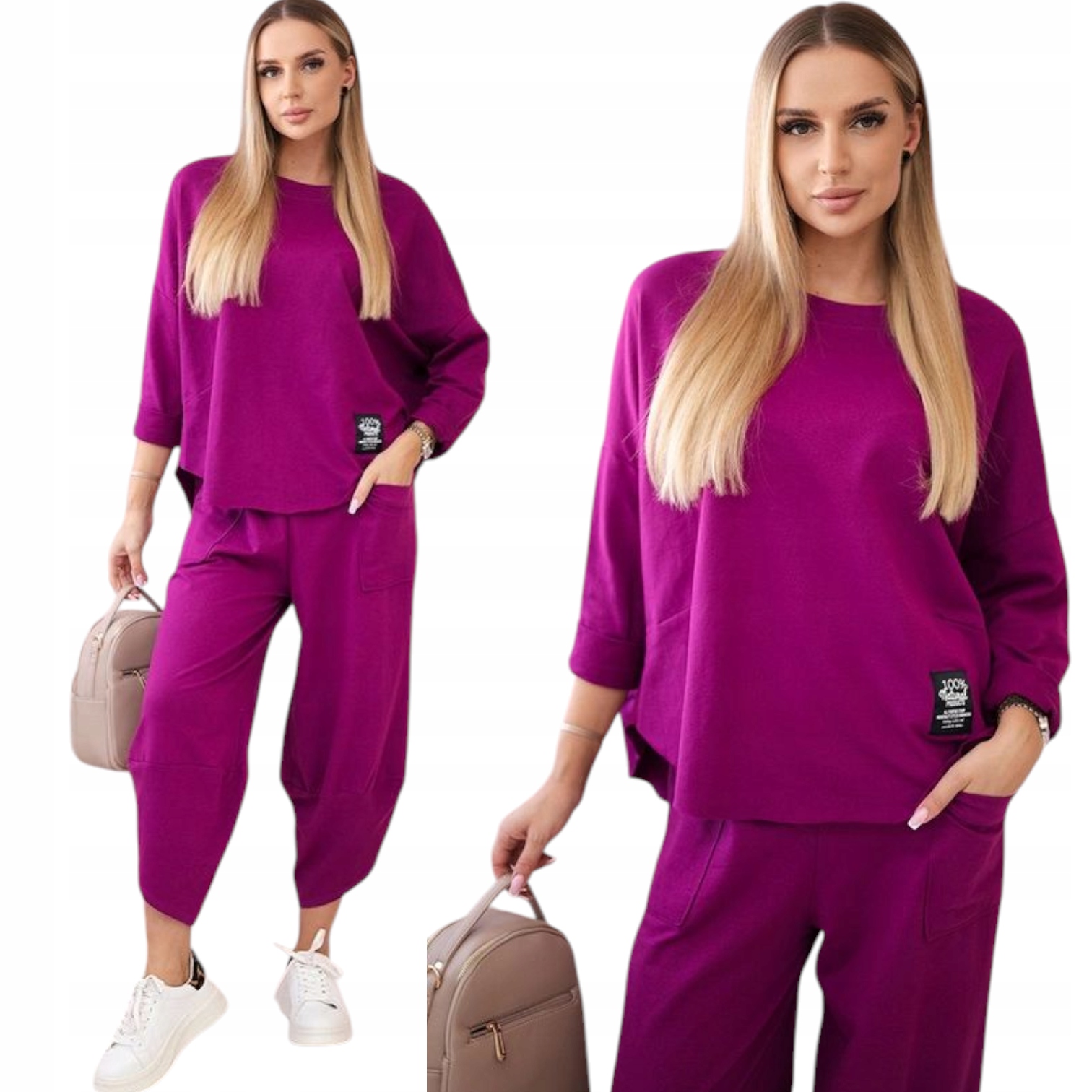 Komplet bavlněná mikina plus oversize kalhoty Italská móda