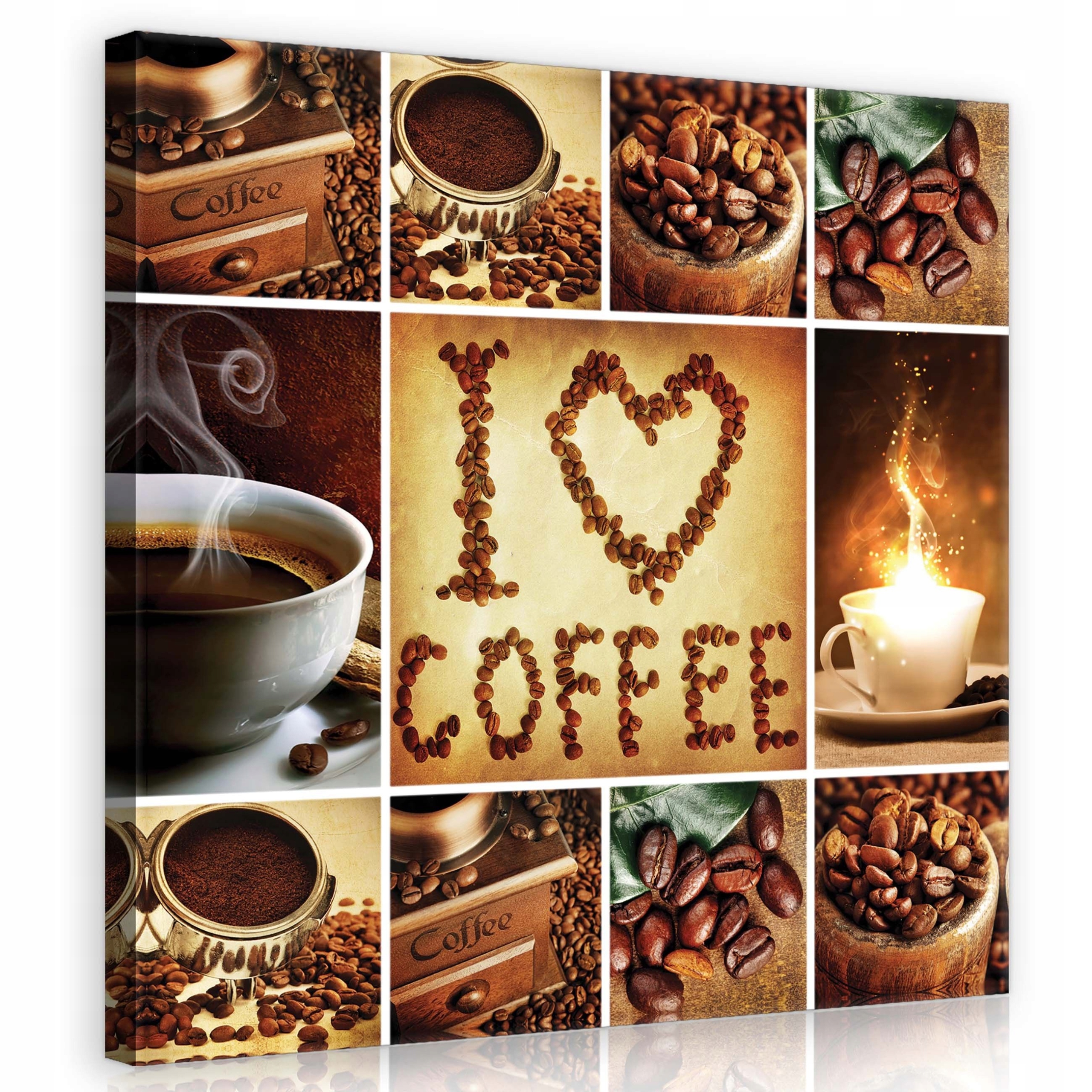 Obraz 80x80 Vintage Coffee Dekor kavárny v loftovém stylu Teplý