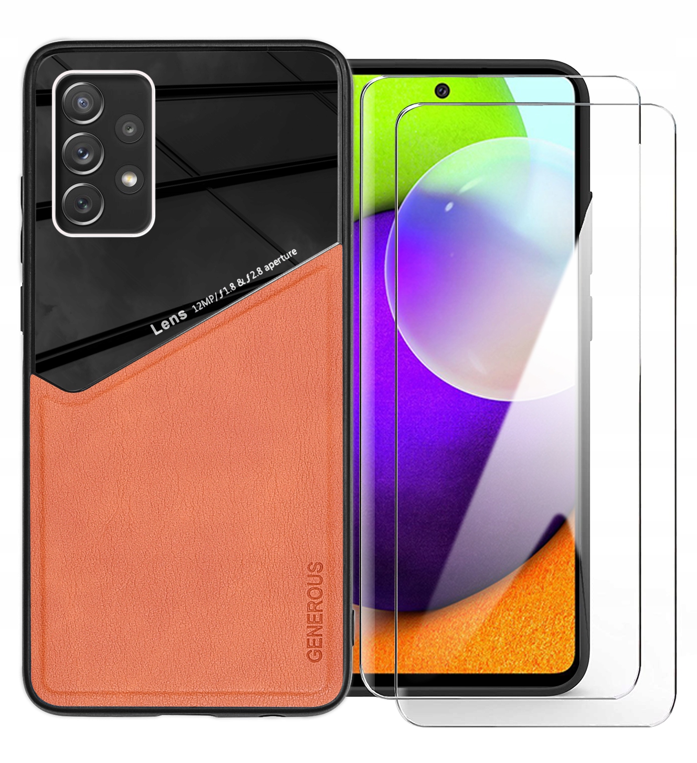 

Etui Skórzane Lens 2xSzkło do Samsung A52 /A52s 5G