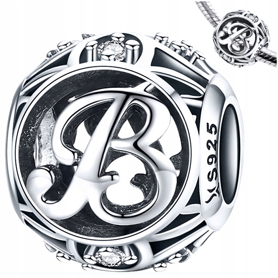 

Charms Literka B srebro 925 koralik zawieszka S925
