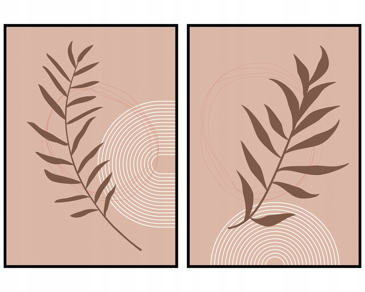 Diptyk listy grafika rastlina plagáty 2x 70x100 cm