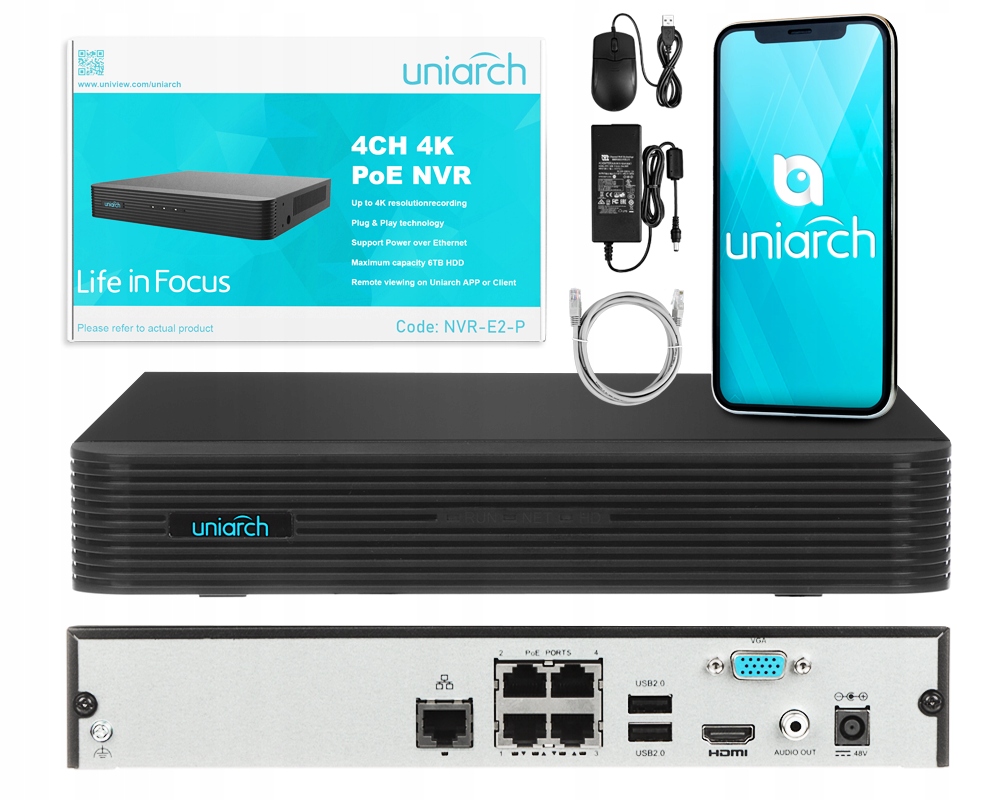 Zestaw Monitoringu Zewnętrzny IP 5MP Mikrofon IR30 Model 5MP-KIT-IPC-B125x4PoE