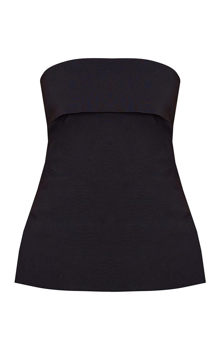 Prettylittlething CZARNY TOP ODKRYTE RAMIONA TUBA ROZCIĘCIA NG4 wek S Marka Prettylittlething