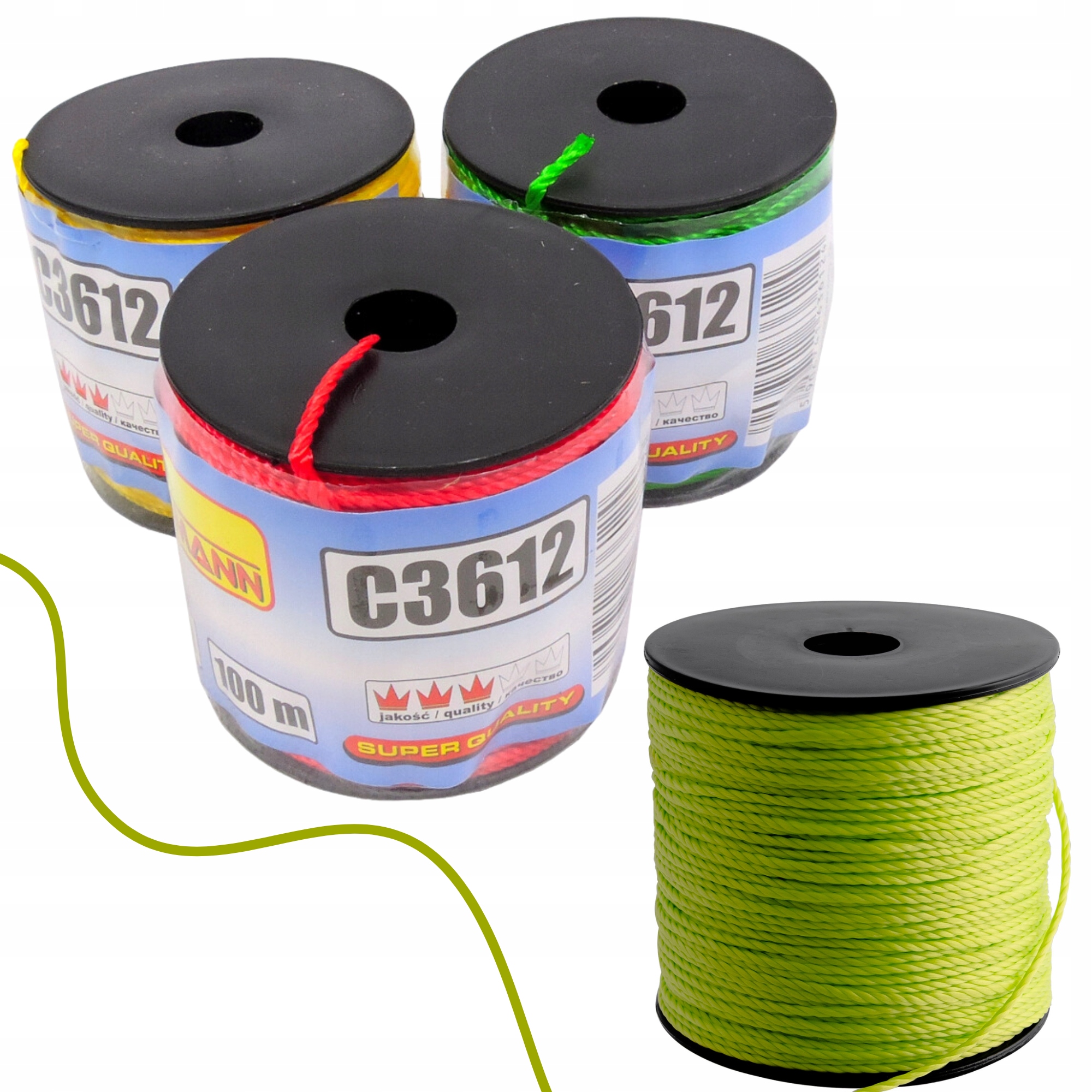 SZNUREK MURARSKI POLIPROPYLEN SZPULKA 100M x 1,7 mm RICHMANN C3612 MIX/KOLO