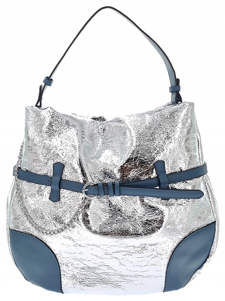 Stříbrná lesklá dámská taška Maria C